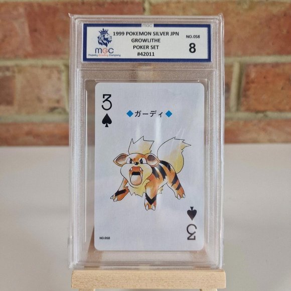 Growlithe Poker Pokemon Card Graded MGC 8 PSA+- TCG N.058 Lugia Deck 1999 - Picture 3 of 9